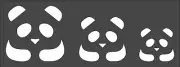4"x10" Clear Plastic Stencil - Panda Bears (SD112)