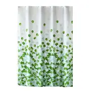 Delicate Shower Drape with Hook Good Drapability Polyester Modern Large Soft Bath Curtain for Hotel green