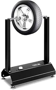 Costway Motorcycle Bike Wheel Balancer w/Adjustable Centering Cones, Portable Steel Tire Balancing Tool, Rim Tire Balancing Spin Static Truing Stand, 41 x 22 x 51 cm