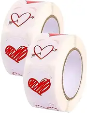 SHOWERORO 2 Rolls Heart Pattern Decals Seals Shaped Stickers Gold Heart Stickers Name Stickers Labels Card Tags Dot Gels Nail Stickers Heart Stickers for Packaging Copper Plate Stickers