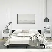 Bed Frame with Headboard Black 153x203 cm Queen Velvet Modern Furniture Bedroom