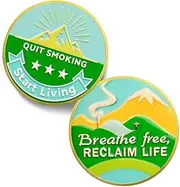 Cute Quit Smoking Sobriety Coin - Stop Smoking Aids That Work Sober Reminder Token - Recovery Breath Free Quit Vaping Nicotine Chips and Medallions - Inspirational Health Help Tool Gift for Men Women
