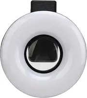 VELATEMOR Macro Lens, Fill Light 15X Zoom 5 Brightness Levels LED Macro Lens 3 Light Modes 200mAh for Eyelash Photography (Black)