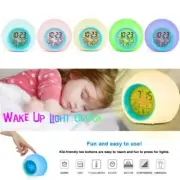 LED Light Alarm Clocks Electronic Desktop Calendar Thermometer 7 Colors Changing