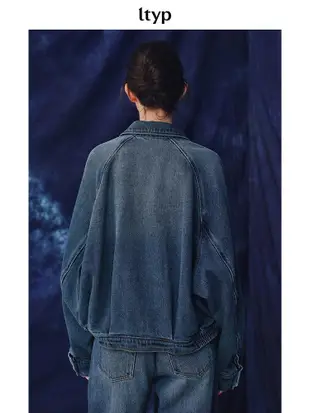 ltyp旅途原品 100%棉重磅雙紗牛仔外套 時尚文藝廓形襯衫女-不慌 ML M 復古藍-環保水洗