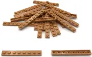 Lego 25 New Medium Nougat Plates 1 x 8 Stud Parts