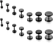 [Krstudent] Dot Earrings, Titanium Steel Barbell Earrings Set High Polished Surgical Steel Screw Flat Back Disc Stud Earrings Set for Women Men Pack of 7 Pairs