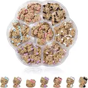 DMQ 3D Hello Cat Nail Charms, 77Pcs Cartoon Black Cute Cat Nail Gems, Kawaii Cat Nail Decorations for Nail Art Supplies, 3D Cute Nail Jewellery Nail Charms Nail Decorations for Nail Art