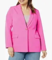 NWT The Drop Women Sz 3X CAREER BLAZER JACKET Blake Long Rose Pink Single Button