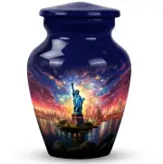 Statue of Liberty Urn for Ashes for Women, Mini Urn for Human Ashes, Blue Cre...