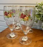 Vintage Royal Albert Old Country Roses Iced Beverage Glasses NIB
