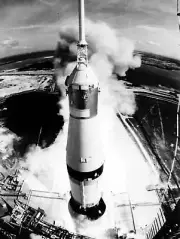 SPACE ROCKET LAUNCH SATURN V APOLLO 11 VIEW THRUST BLAST LIFT OFF PRINT BB9420