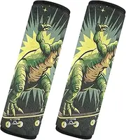 GAIREG Dinosaur Riding Skateboard Dark Carseat Straps Covers Seatbelt Shoulder Strap Pad