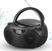 Portable Cd Player,Player Vintage Turntable,Desktop Player Radio, with FM Stereo Radio CD-R/CD-RW/MP3/USB/SD/， LCD Display | USB/AUX/Headphone Jack