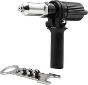 EZONEDEAL Professional Electric Rivet Gun Adapter Kit Drill Adapter,Cordless Drill Riveting Insert Nut Tool,Electric Drill Riveter Adapter Riveting Gun Tool Kit Insert Nut Hand Power Tool
