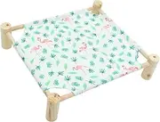 Mipcase Elevated Wooden Cat Bed for Indoor Use Space Saving Summer Dog Bed Hammock Style for Cats and Puppies Breathable Design Promotes Air Circulation for Home Decor