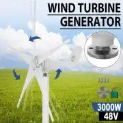 3000W Wind Turbine Generator Kit DC 48V Charge Controller AU Stock Home Garden