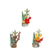 Xmas Wood Artificial Tree Xmas Mini Artificial Tree LED Miniature Small Xmas