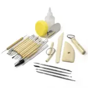 ToolTreaux Complete Pottery Tools Kit Sculpting Polymer Clay Art Supplies, 24pc