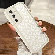 [MOWIME] Compatible with Samsung Galaxy A54 5G Case, Cheetah Print Shockproof Soft TPU Protective Case for Women Girls, Slim Anti Scratch Leopard Case for Samsung Galaxy A54 5G 6.4 Inch, White
