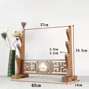 Bamboo Japanese Katana Samurai Sword Holder Stand Assembly Rack Dragon 3 Tier