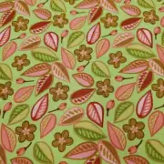 Moda Lila Tueller Green Pink Woodland Bloom Cotton Fabric 3/4 Yard #16017