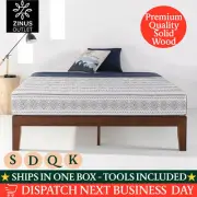 Walnut Timber Wood Bed Frame QUEEN DOUBLE KING SINGLE Full Size Mattress Base