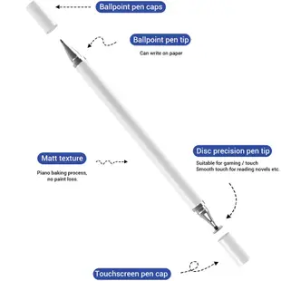 通用 2 合 1 電容式觸控筆觸摸屏筆繪圖板屏幕觸控筆適用於 Android iOS iPad 配件