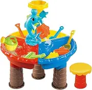 Kids Water Table | Toddler Sand Table Water Toys - Interactive Educational Toys with Accessories, Preschool Learning Activities for Kids Beach Backyard