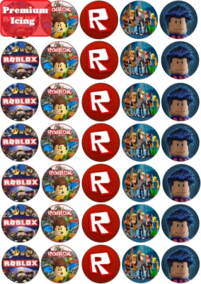 35 x Roblox Gaming Edible ICING Cupcake Toppers Image Birthday Party Decoration