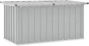 Large Grey Garden Storage Box – 129x67x65cm, Outdoor/Indoor Furniture, Waterproof Metal Chest for Patio, Deck, Shed, or Pool Side Use