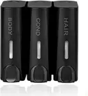 Black Wall Mount Manual Soap Dispenser for Shower Gel Shampoo Conditioner