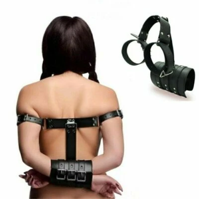 BDSM Bondage Wrist Arms Back Handcuffs Toys for Couple Restraints LOVE