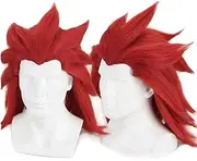 Man's Long Red Special Shape with beard Cosplay Wig for Anime (no need processing)