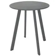 Modern Grey Round Metal Steel Side Table, 15.75" x 19.7", Indoor & Outdoor