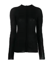 vertical-seamed cashmere jumper S,L,M Black