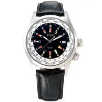 在飛比找momo購物網優惠-【HOGA】萬國旅遊GMT休閒機械錶(46mm)