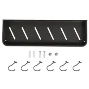 Bathroom Shower Shelf Wall Mounted Towel Storage Rack Shampoo Organizer Holder40cm with 6 hooks