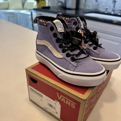 Vans Kids Hi MTE Periwinkle Blue Suede Sneakers Toggle Laces Sz 11 NEW