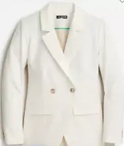 J.Crew $248 Devon Blazer Bi-Stretch Cotton Blend Ivory Size 8 BP412