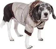 Pet Life DPF00064 Metallic Ski Parka Dog Coats with Removable Hood, Medium, Blue