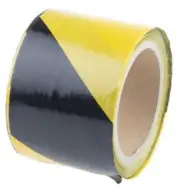 RS Pro BARRICADE TAPE 75mmx100m LDPE Backing, Black/Yellow