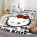 KAWAII 溫暖柔軟的三麗鷗 HELLO KITTY 定制毯子蓬鬆兒童和成人沙發毛絨床罩毯子沙發床