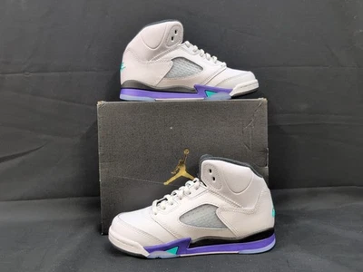 Nike Jordan 5 Retro OG (PS) Athletic Kid Shoes US 2Y White/Grape Ice (80064)