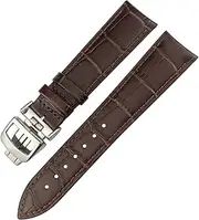 [BANDKIT] 20mm 21mm Cowhide Watchband For Jaeger LeCoultre Master Watch Strap Soft Black Brown Blue Leather Bracelets Folding Buckle