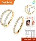 Lightweight & Comfortable 18G Clicker Septum Ring with Clear CZ Stones