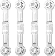 uxcell 4 Pcs Steering Servo Turnbuckle Rod RC Aluminum Alloy Linkages for HSP 1/10 94123 On-Road RC Car (Silver Tone, 38mm)