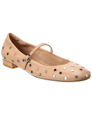Stuart Weitzman Claris Stud Leather Ballet Flt
