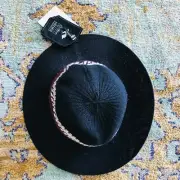 NWT PETER GRIMM Black KNIT Fedora HAT One-Size