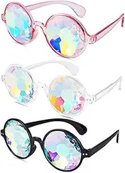 WantsGin 3 Pack Kaleidoscope Rave Goggles, Festivals Party Goggle, Drunk Prism Refraction Glasses